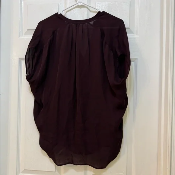 Vince Red Dolman Sleeve Blouse with Mandarin Collar - Picture 6 of 9